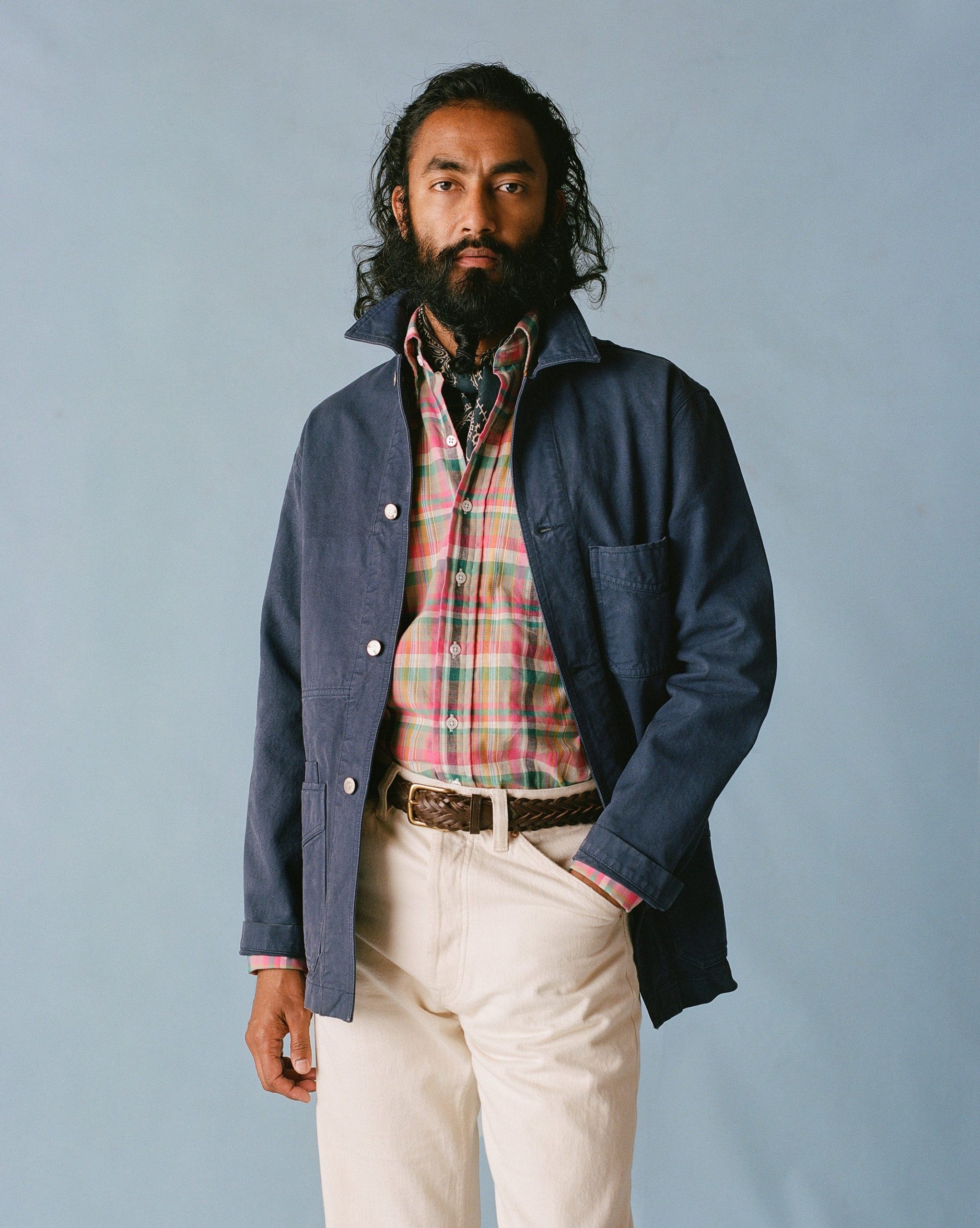 Navy Cotton Duck Canvas Five-Pocket Chore Jacket - Image 9