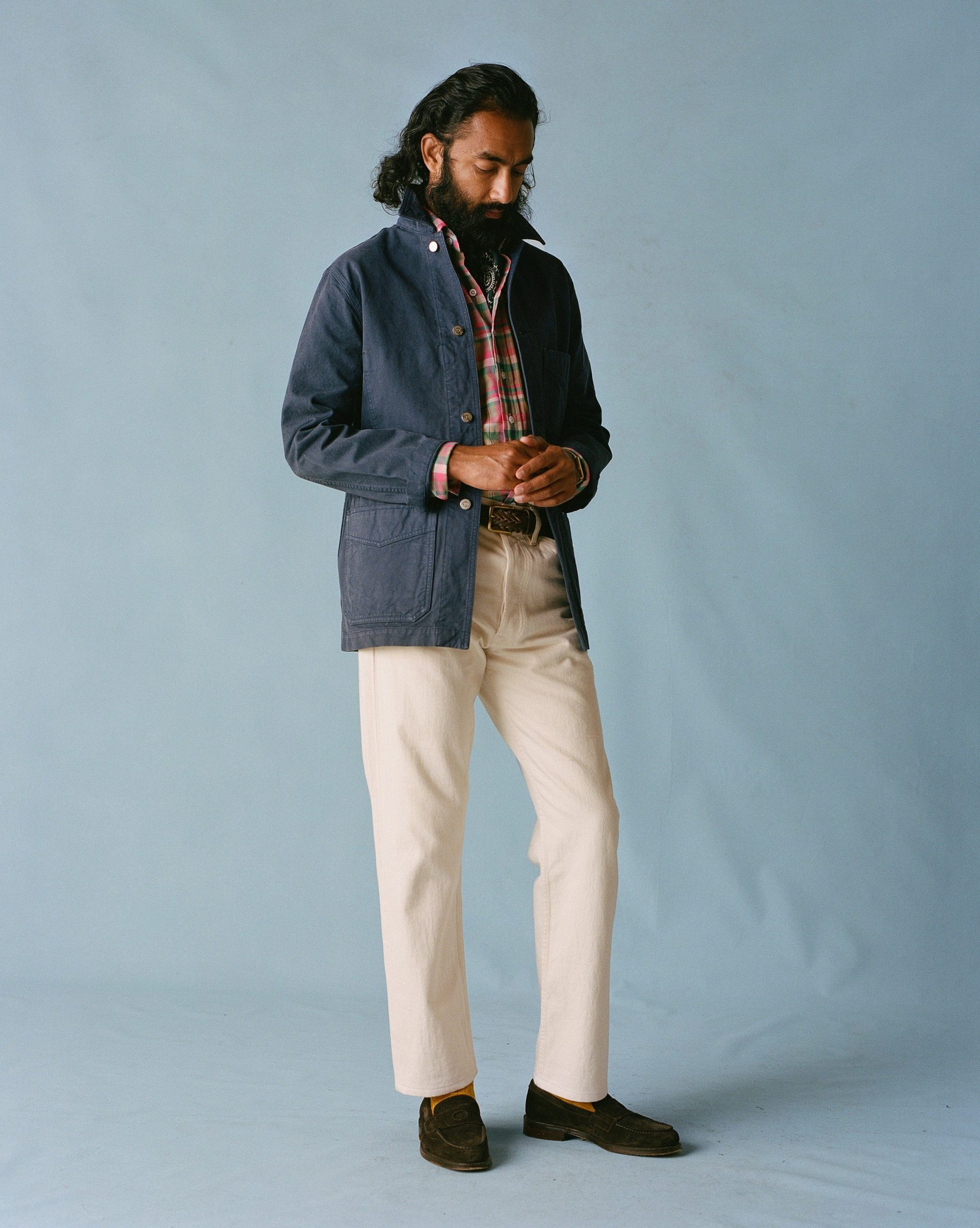 Navy Cotton Duck Canvas Five-Pocket Chore Jacket - Image 10