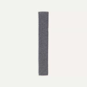 Grey Knitted Cashmere Wool Solid Colour Tie