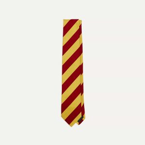 Red and Yellow Broad Stripe Silk Tipped Tie