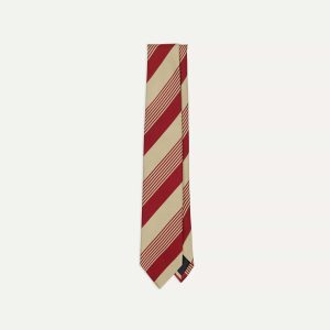 Red and Gold Multi Stripe Silk Tipped Tie