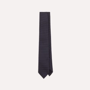 Navy Micro Polka Dot Embroidered Tipped Tie