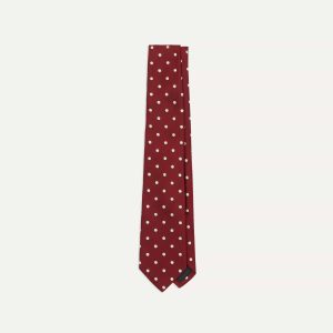 Red Polka Dot Silk Tipped Tie