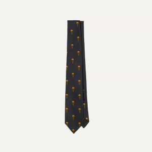 Black and Gold Parachute Motif Silk Tipped Tie