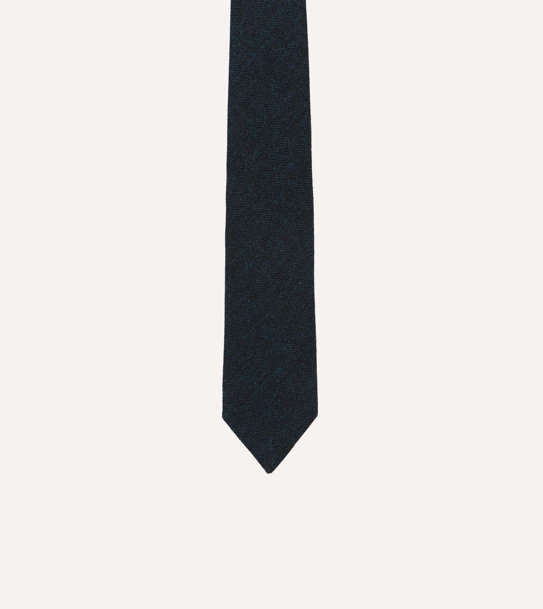 Navy Shetland Wool Tipped Tie - Image 3