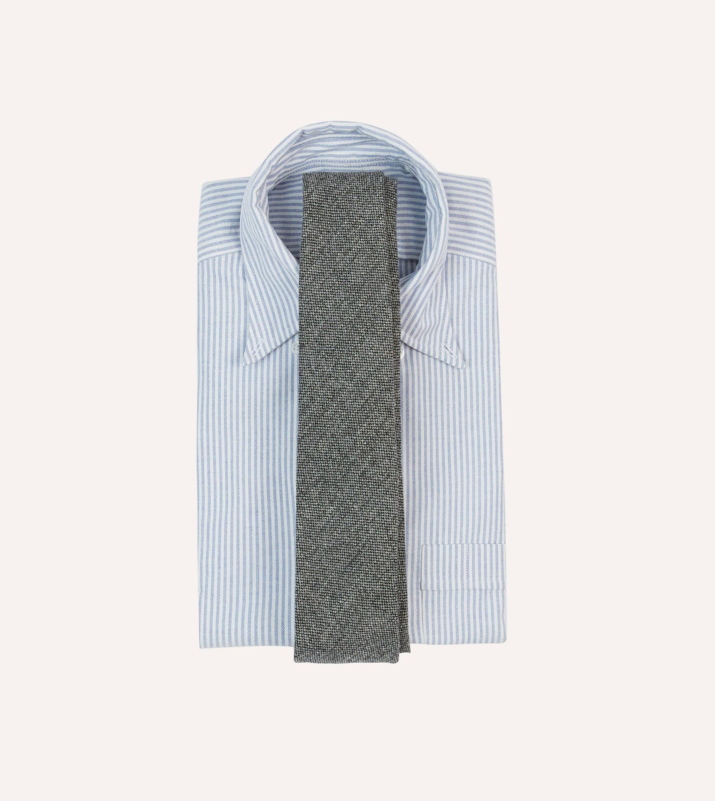 Grey Shetland Wool Tipped Tie - Image 2