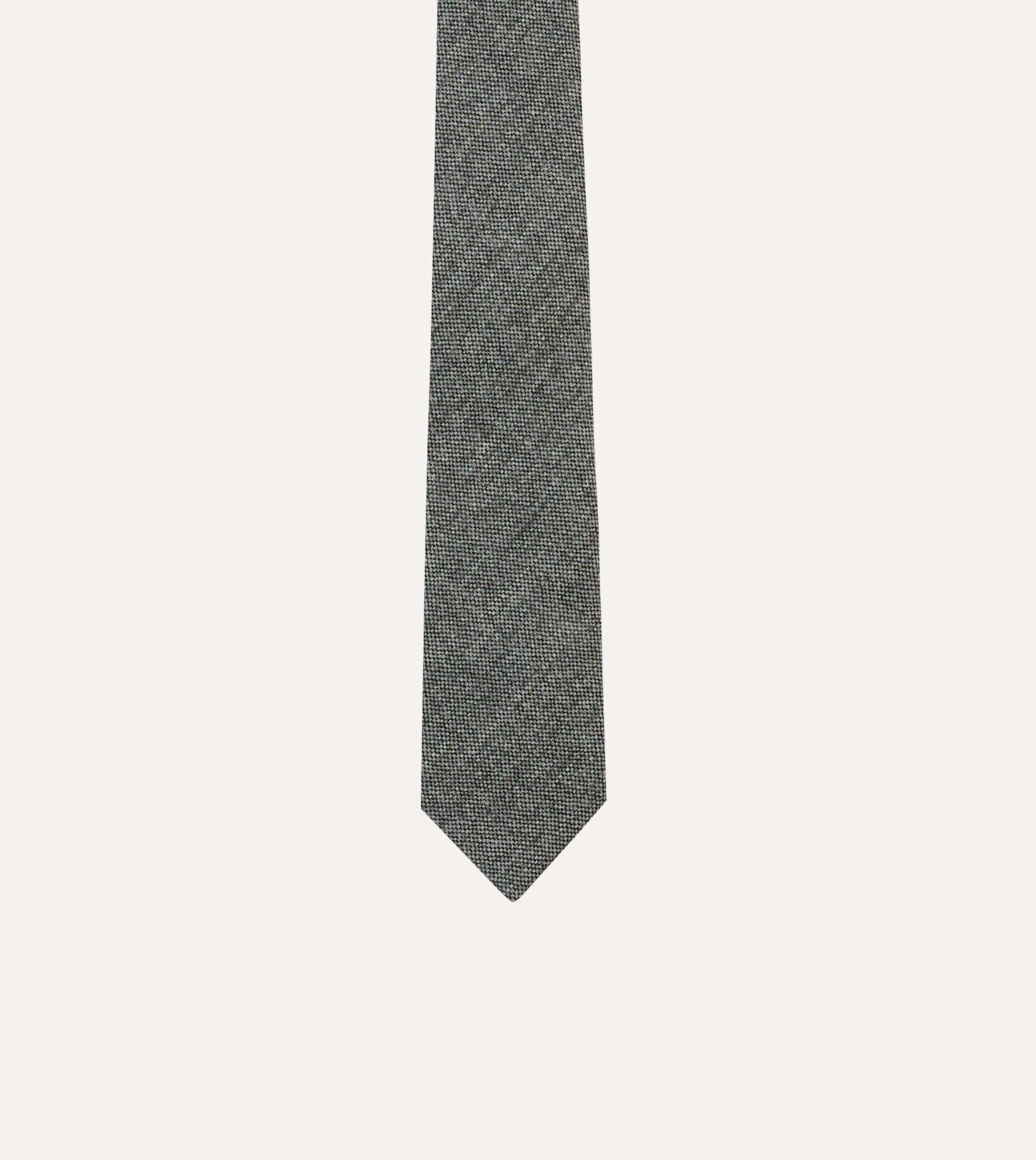 Grey Shetland Wool Tipped Tie - Image 3