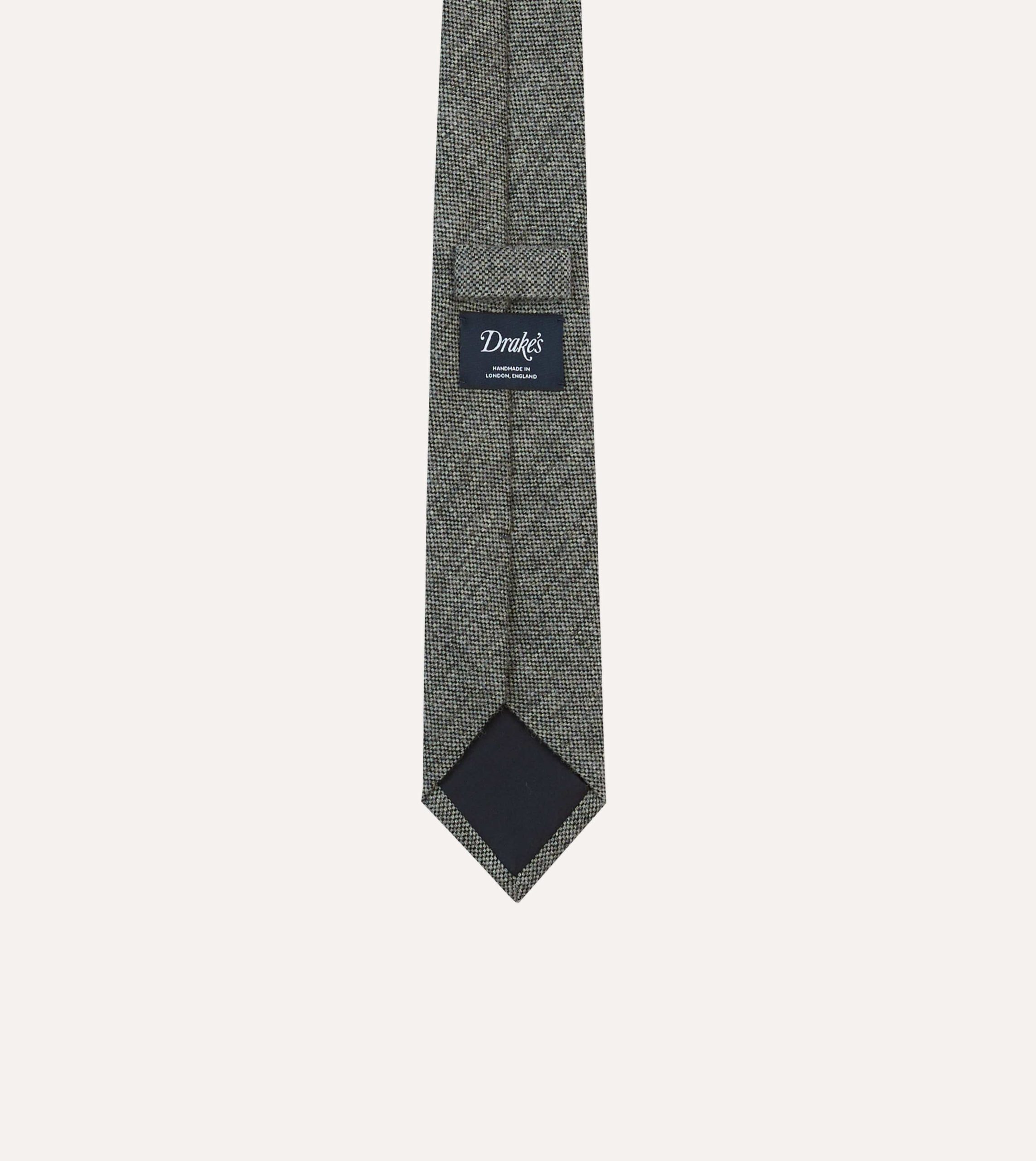Grey Shetland Wool Tipped Tie - Image 4