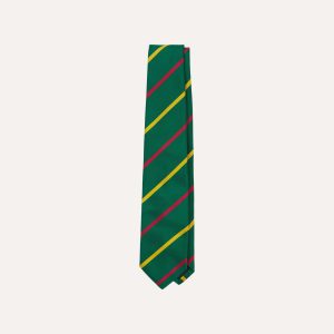 Green. Yellow and Pink Bar Stripe Mogador Silk Tipped Tie