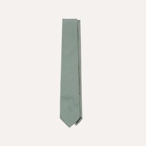 Green Houndstooth Mogador Silk Tipped Tie