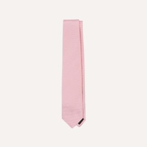 Pink Houndstooth Mogador Silk Tipped Tie
