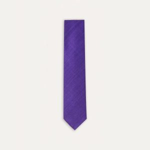 Purple Tussah Hand Rolled Silk Tie