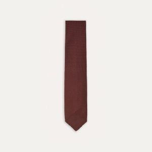 Wine Hand Rolled Large Knot Grenadine Tie