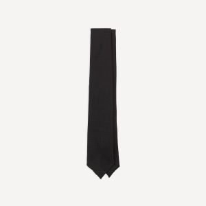 Black Hand Rolled Large Knot Grenadine Tie