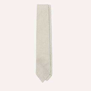Cream Hand Rolled Large Knot Grenadine Tie