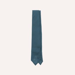 Sky Blue Fine Woven Grenadine Silk Hand Rolled Tie