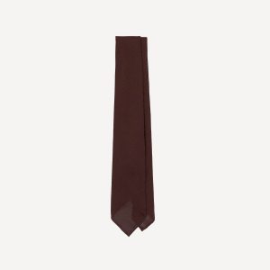 Burgundy Fine Woven Grenadine Silk Hand Rolled Tie