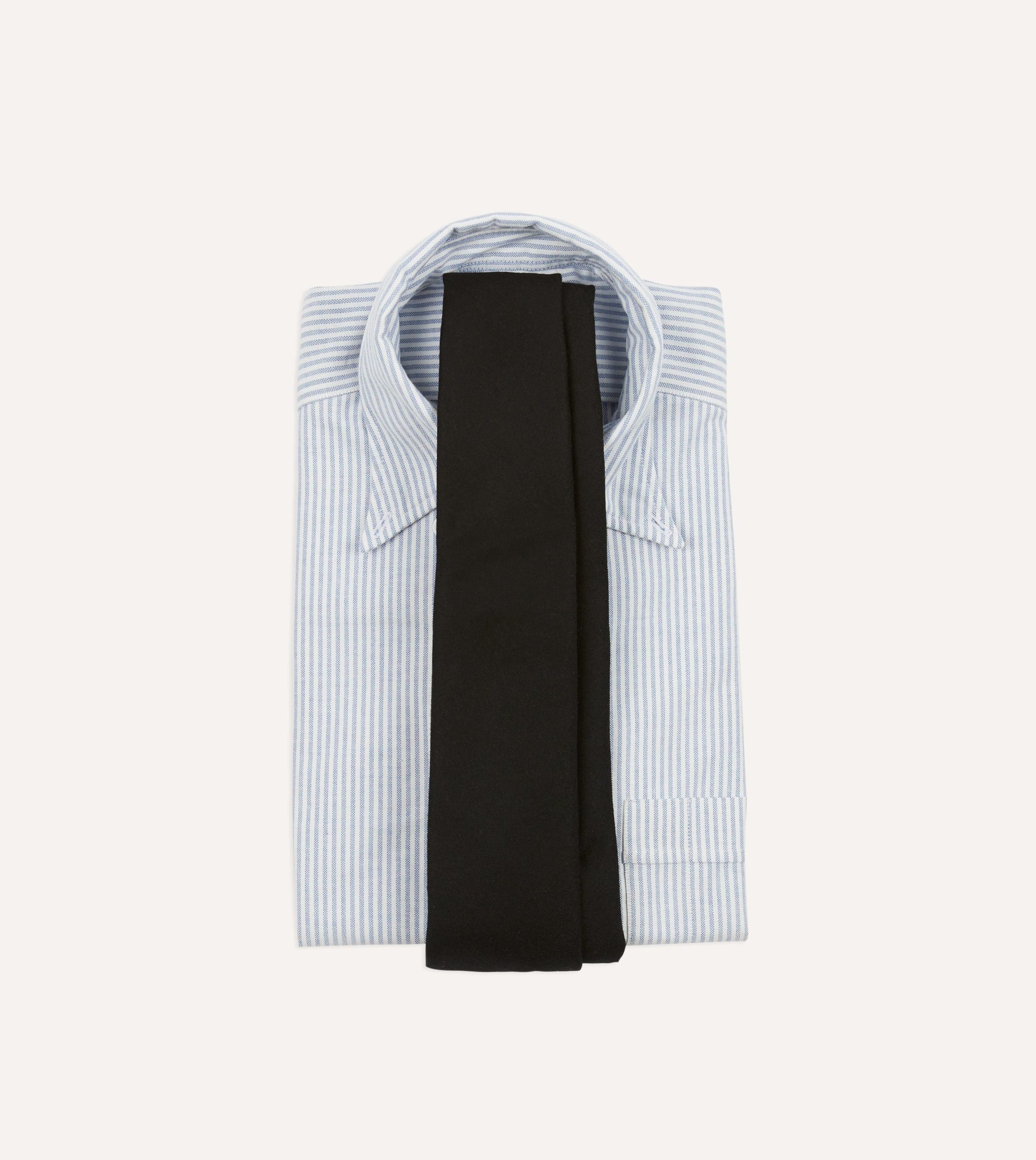 Black Super Fine Merino Wool Self Tipped Tie - Image 2