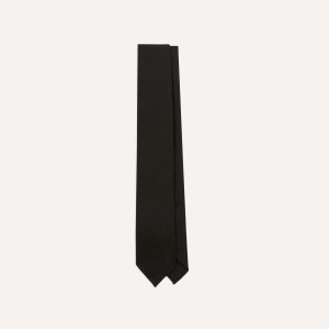 Black Super Fine Merino Wool Self Tipped Tie