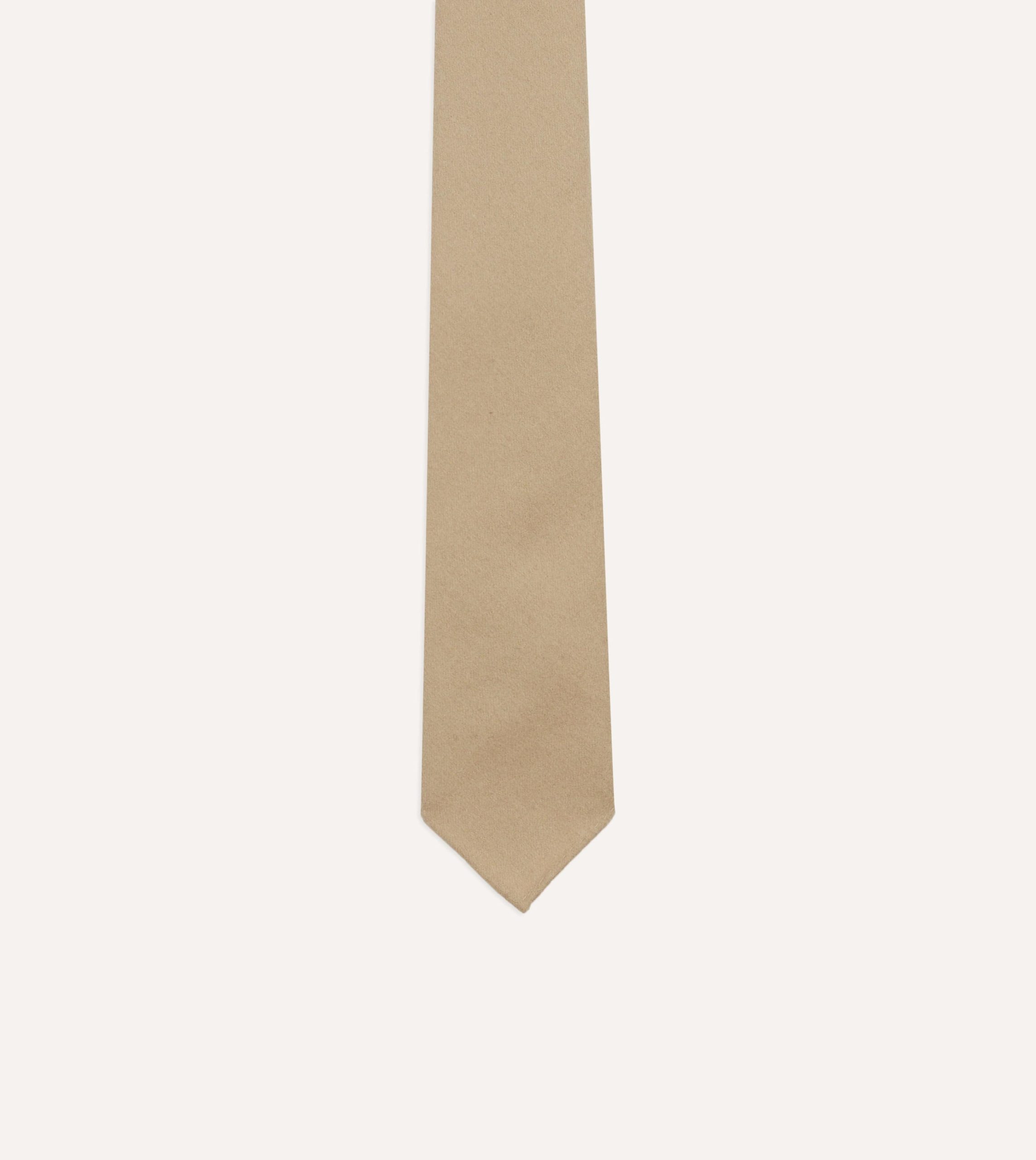 Camel Super Fine Merino Wool Self Tipped Tie - Image 4