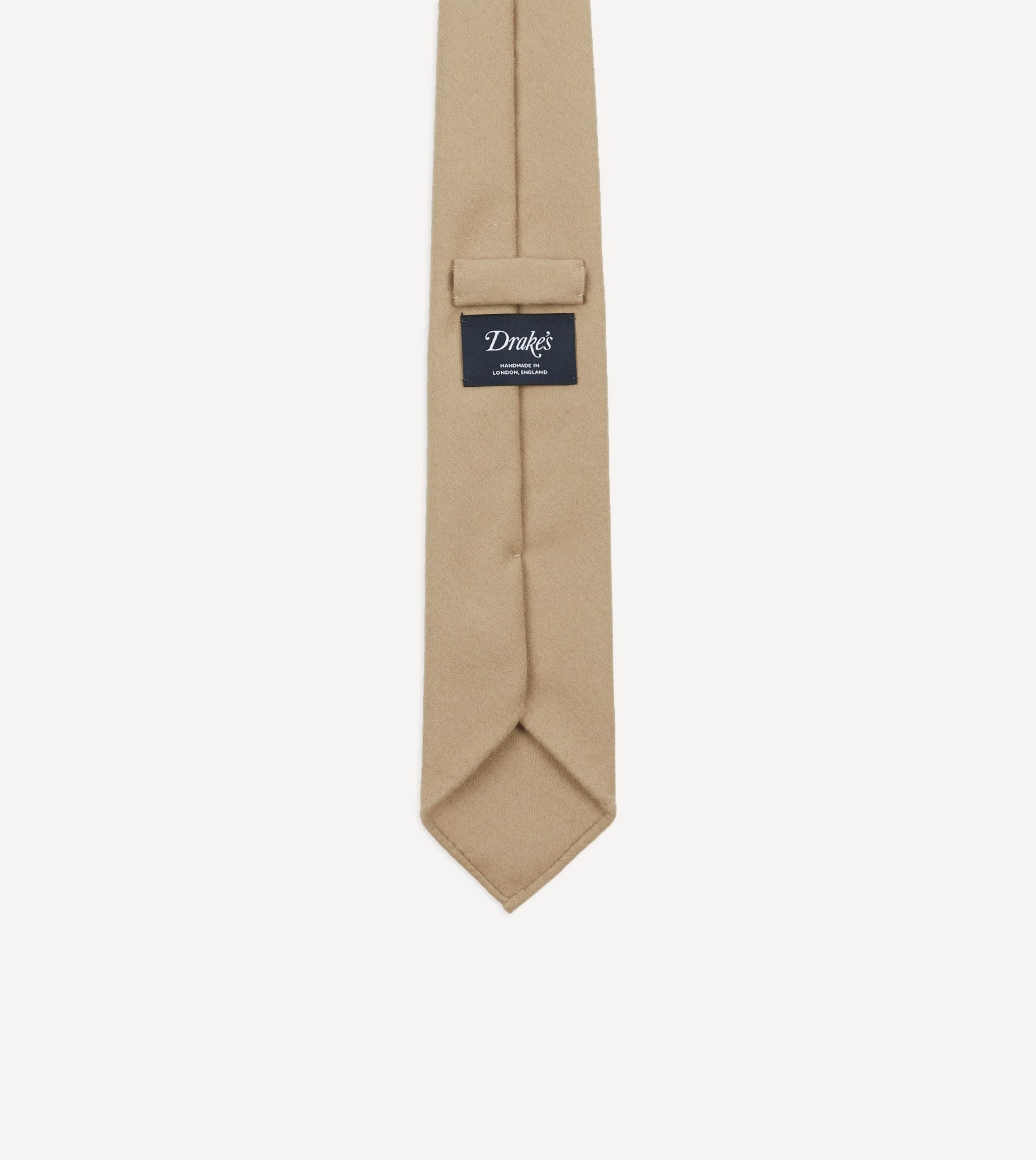 Camel Super Fine Merino Wool Self Tipped Tie - Image 3