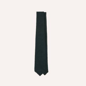 Green Shantung Silk Hand-Rolled Tie