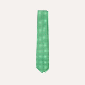 Green Small Spot Silk Self-Tipped Tie