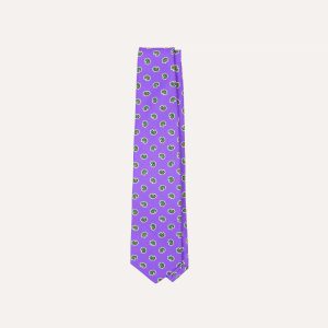 Purple Mini Paisley Silk Self-Tipped Tie