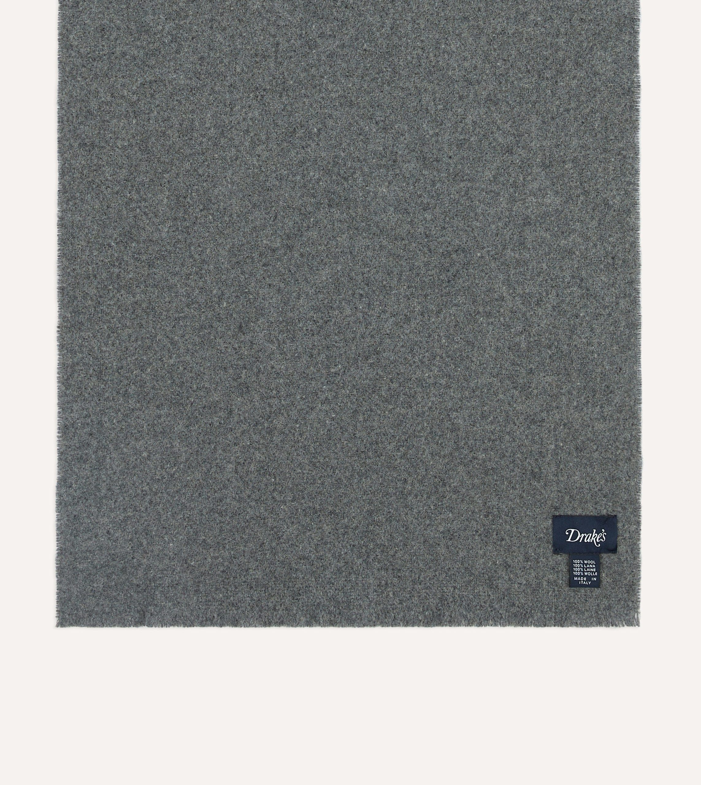 Grey Solid Wool Scarf - Image 3