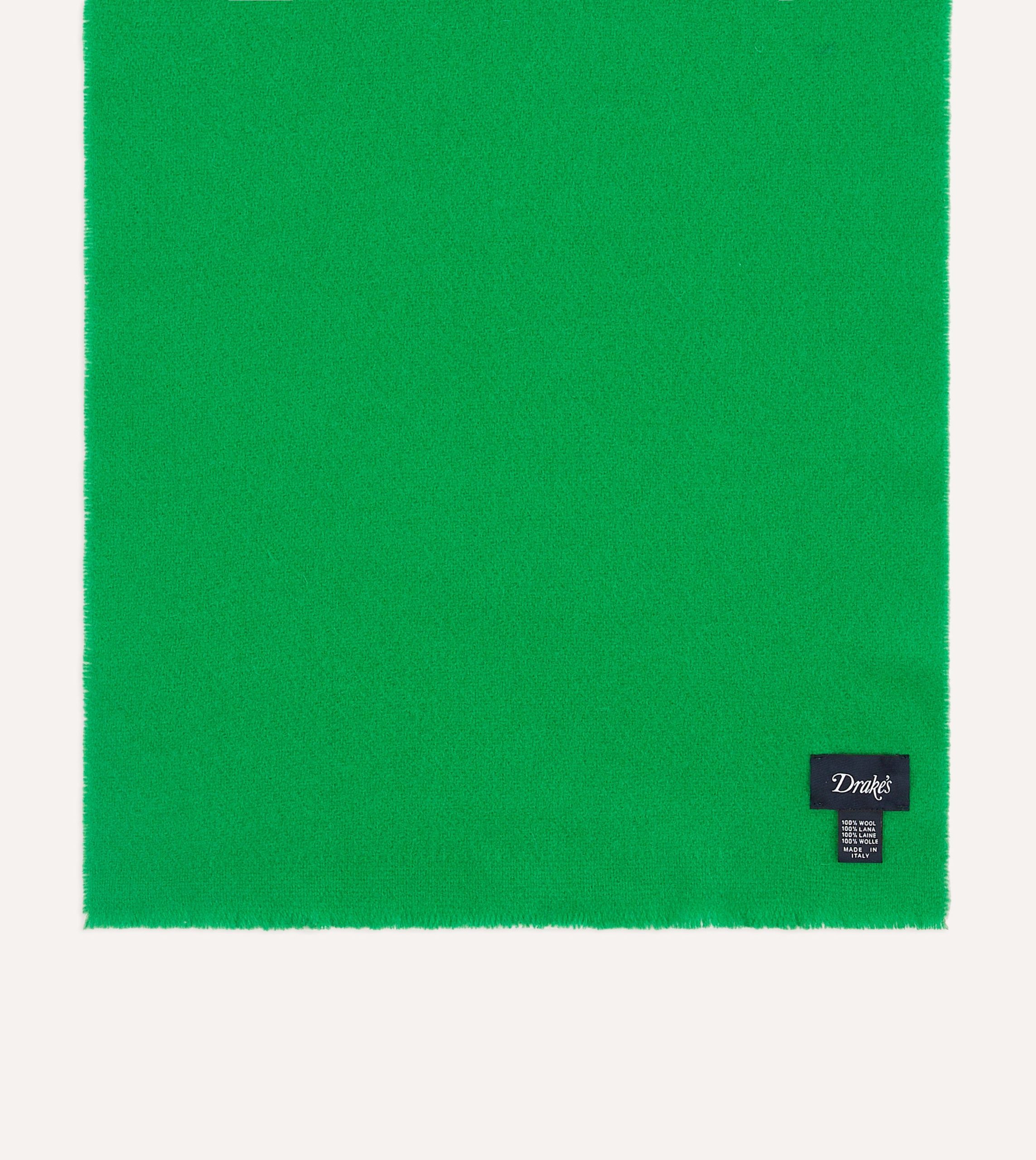 Green Solid Wool Scarf - Image 3