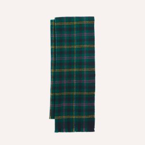Green Tartan Check Wool Scarf