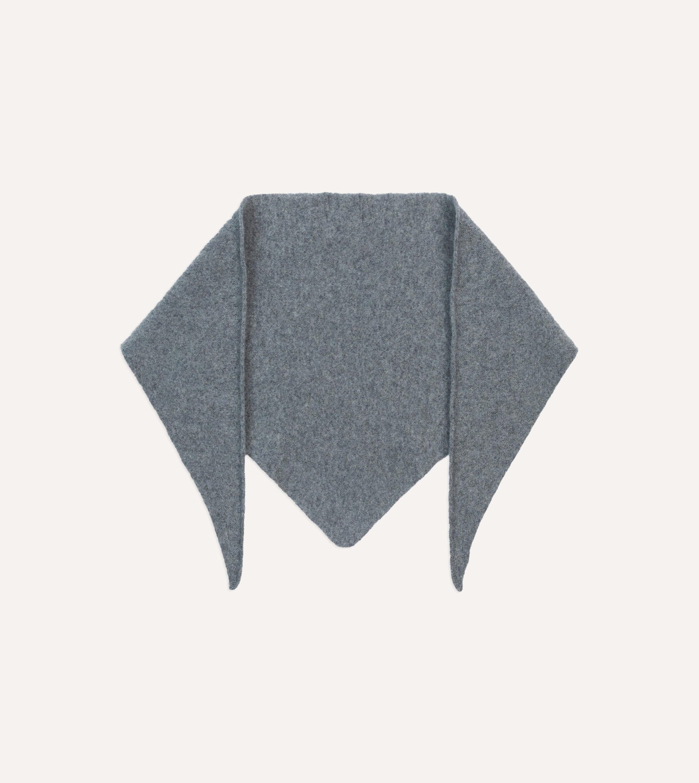 Grey Lambswool Triangle Neck Scarf - Image 4