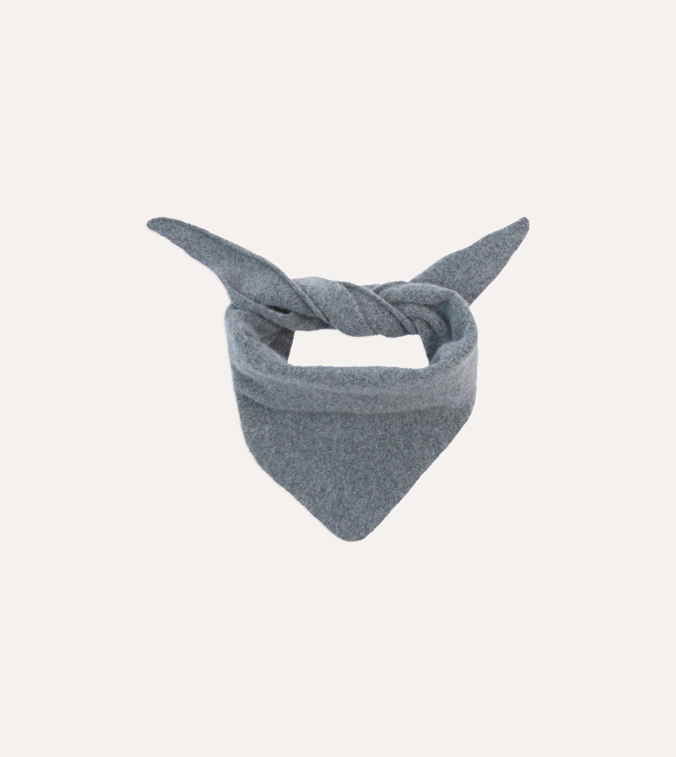 Grey Lambswool Triangle Neck Scarf - Image 5