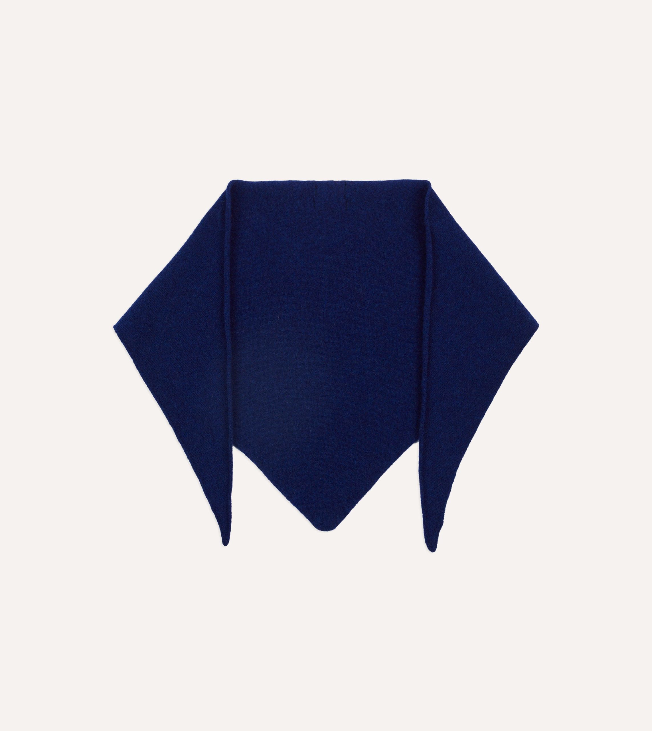 Blue Lambswool Triangle Neck Scarf - Image 4