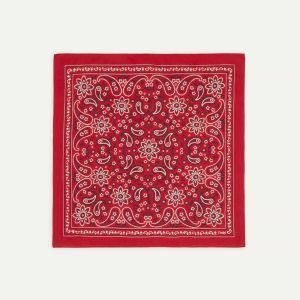 Red Paisley Print Cotton Bandana