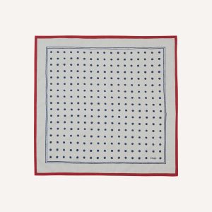 White and Navy Polka Dot Print Bandana