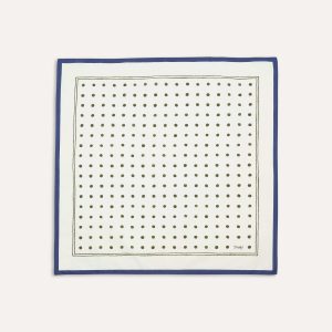 White and Green Polka Dot Print Bandana