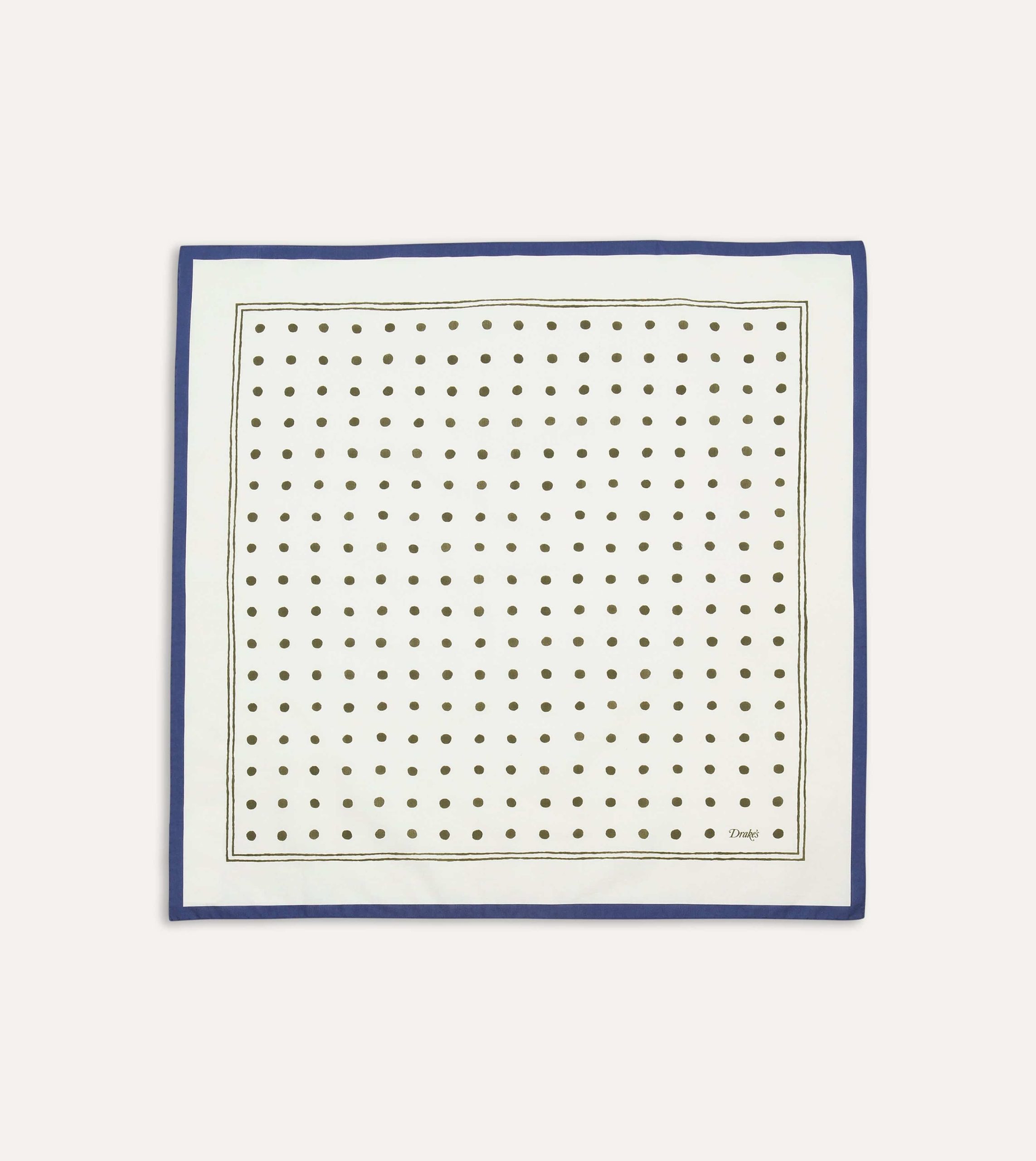 White and Green Polka Dot Print Bandana