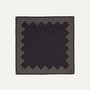 Navy Spots Border Print Silk-Cotton Bandana