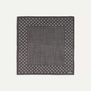 Brown Spots Print Wool-Silk Pocket Square