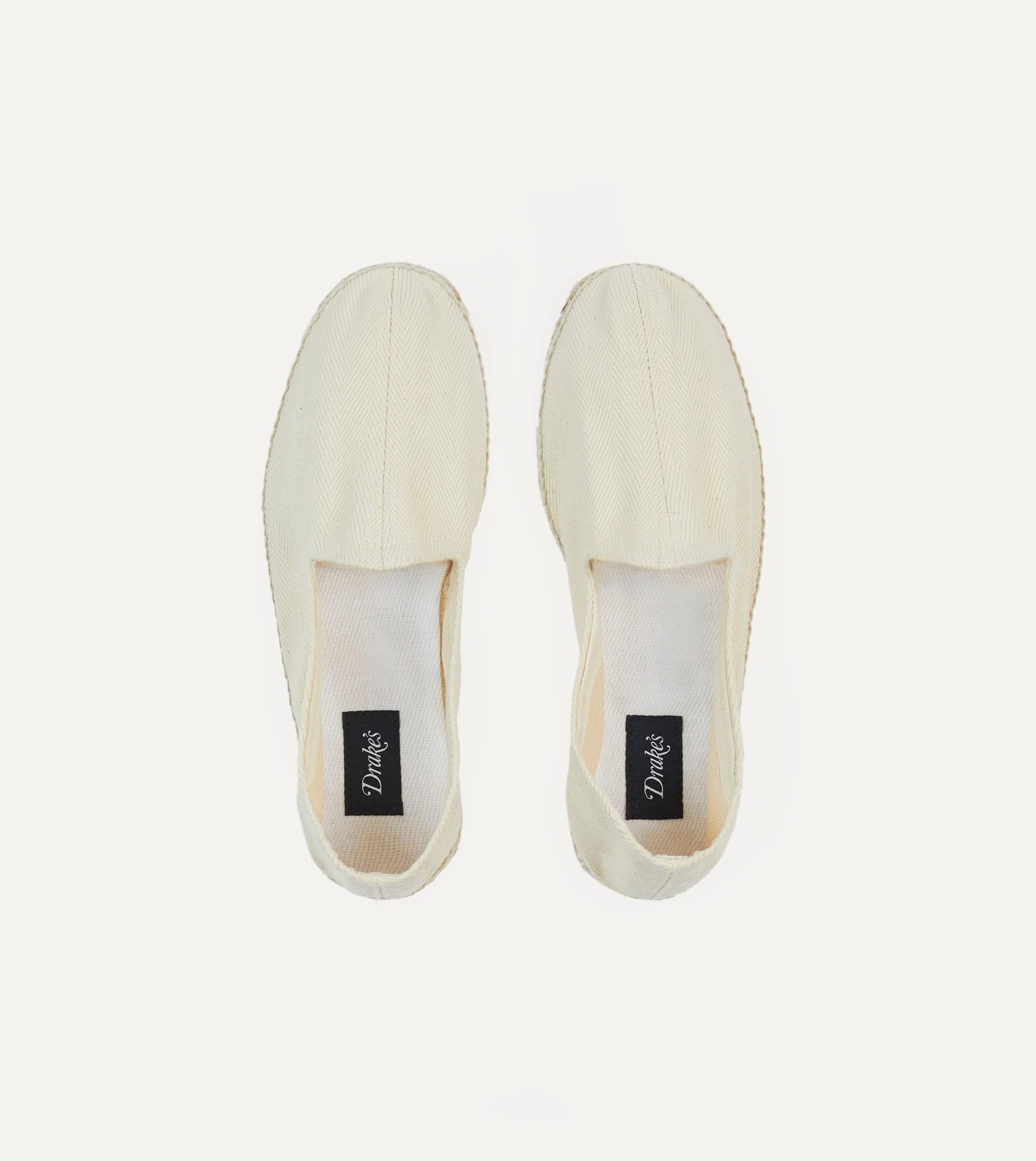 Ecru Herringbone Cotton Espadrilles - Image 4