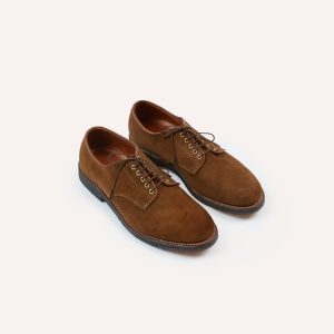 Alden for Drake's Tobacco Suede Plain-Toe Blucher with Double Crepe Sole