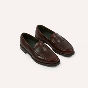 Brown Leather Charles Goodyear Welted Penny Loafer