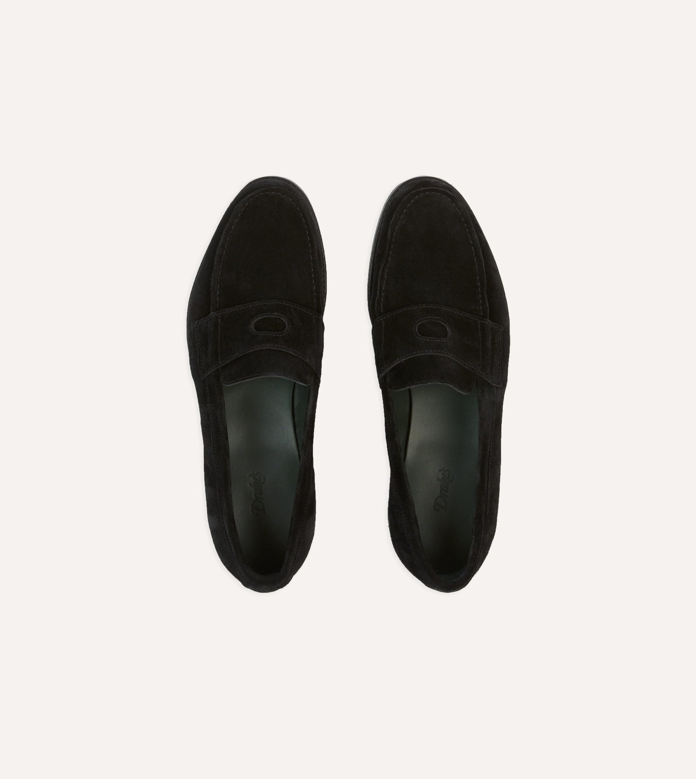 Drake's by A. Levine Black Suede Charles Mk II Goodyear Welted Penny Loafer - Image 4