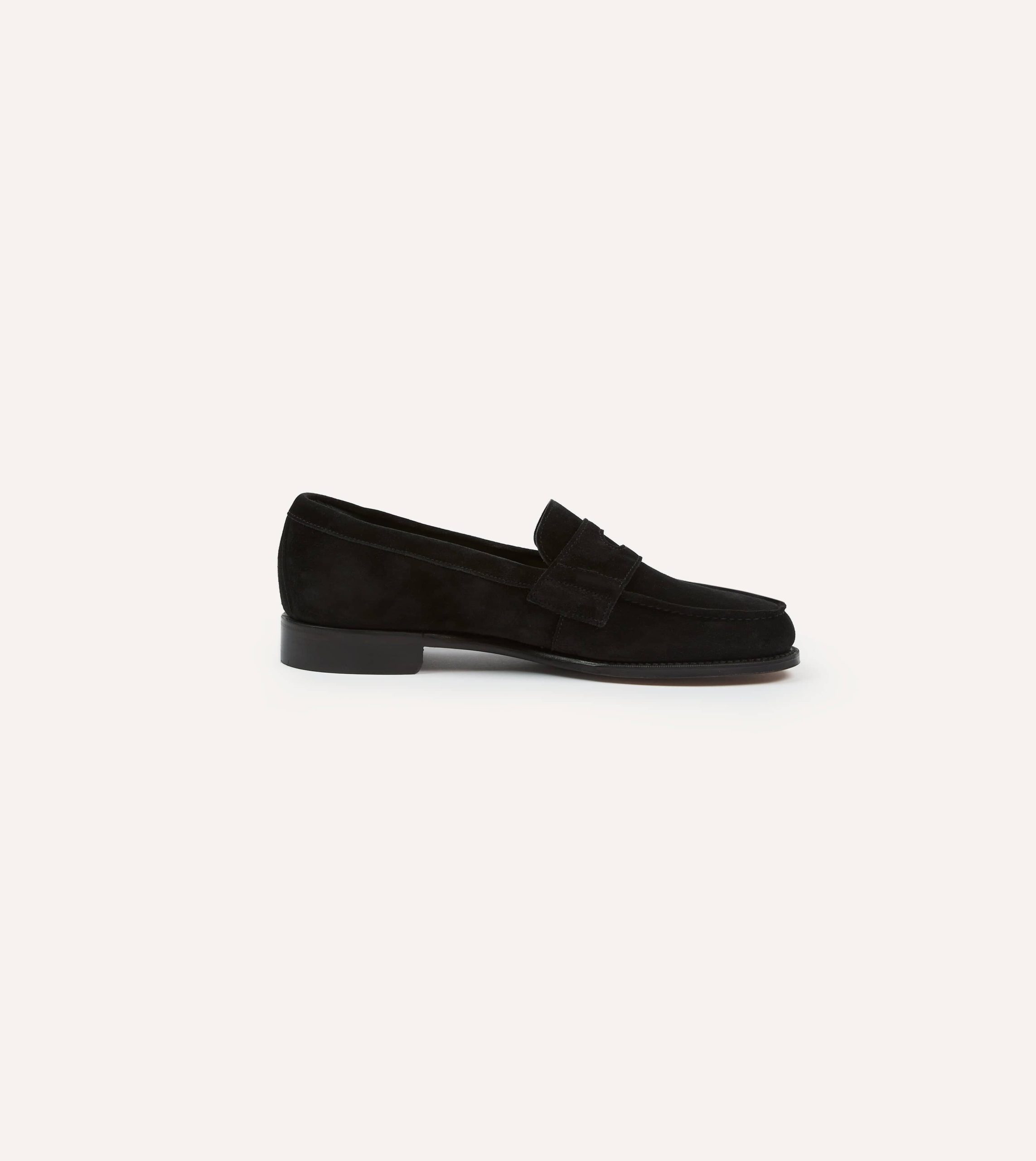 Drake's by A. Levine Black Suede Charles Mk II Goodyear Welted Penny Loafer - Image 6