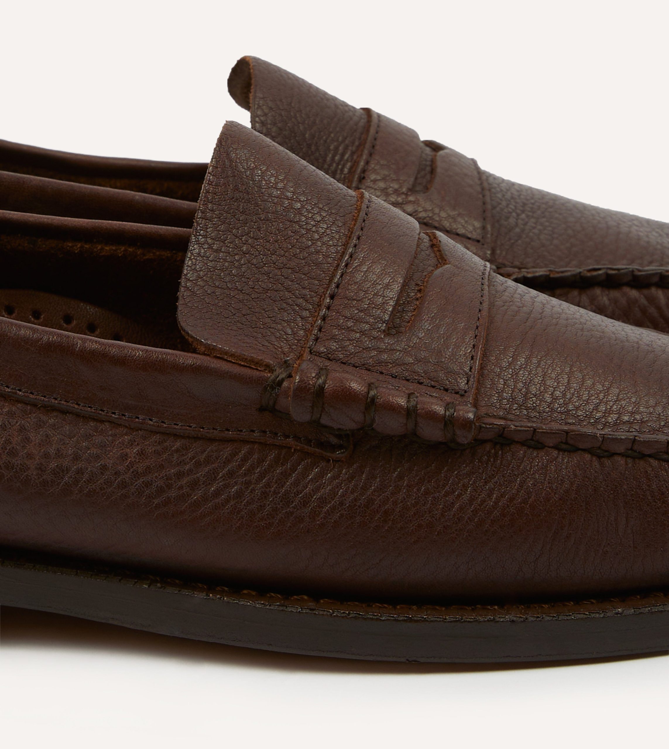 Drake's by Sebago Citysides Dan Bison Leather Loafer - Image 3