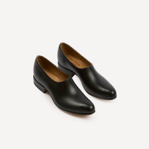 Chamula Black Leather Saarinen Shoe