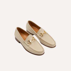 Yuketen Moc Ischia Ivory Leather Bit Loafer