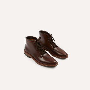 Alden Brown Calf Leather Plain Toe Boot