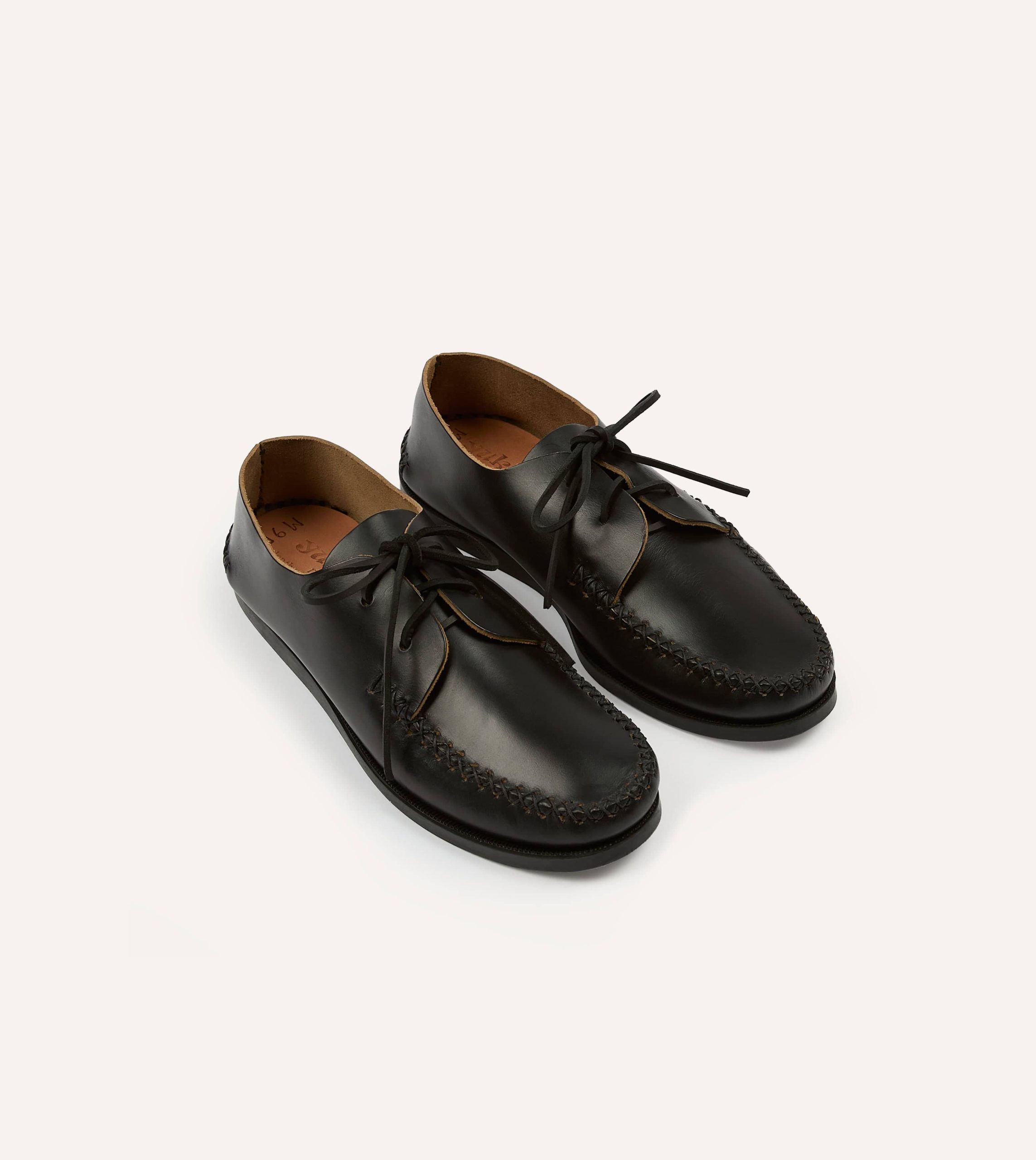 Yuketen Black Two-Piece Oxford with Camp Sole